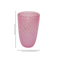 Vaso diMurano rosa chiclete cônico lapidado