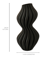 Vaso impresso em 3D orgânico preto