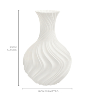 Vaso impresso em 3D waves branco M