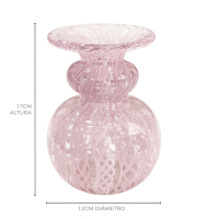 Vaso murano filigrana duo rosa