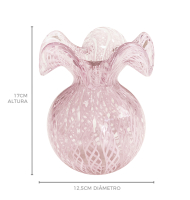 Vaso murano filigrana trouxinha rosa 