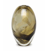 Vaso murano pezzi oval grafite com ouro Vaso murano pezzi oval grafite com ouro