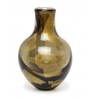 Vaso murano pezzi solitário grafite com ouro Vaso murano pezzi solitário grafite com ouro
