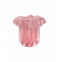 Vaso murano pétalas rosa chiclete com ouro