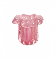 Vaso murano pétalas rosa chiclete com ouro