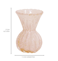 Vaso murano tulipa P Quarto de Maria rosa claro com ouro