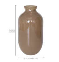 Vaso vidro alto bege