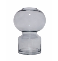 Vaso vidro base retangular e boca arredondada cinza Vaso vidro base retangular e boca arredondada cinza