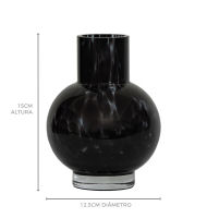 Vaso vidro bojudo animal print azul