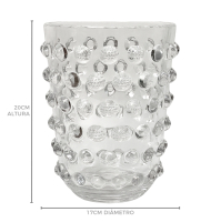 Vaso vidro bolas relevo