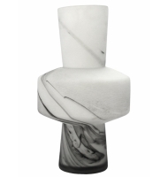 Vaso vidro branco marmorizado alto Vaso vidro branco marmorizado alto