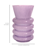 Vaso vidro canelado lilás