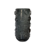 Vaso vidro cinza M relevo bolas  Vaso vidro cinza M relevo bolas