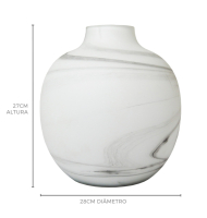 Vaso vidro fosco branco G