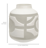 Vaso vidro fosco geométrico branco