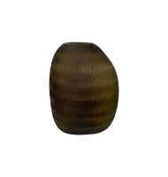 Vaso vidro fosco marrom texturizado  G Vaso vidro fosco marrom texturizado  G