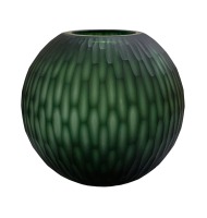 Vaso vidro fosco verde texturizado  Vaso vidro fosco verde texturizado