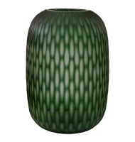 Vaso vidro fosco verde texturizado alto Vaso vidro fosco verde texturizado alto