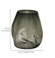 Vaso vidro fumê 80e8 bolha G