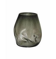 Vaso vidro fumê 80e8 bolha G Vaso vidro fumê 80e8 bolha G