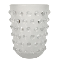 Vaso vidro jateado bolas relevo  Vaso vidro jateado bolas relevo