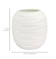 Vaso vidro waves branco fosco