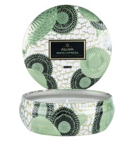 Vela lata 3 pavios 60H White Cypress