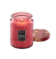 Vela Voluspa pote vidro G 100H relevo Foraged Wildberry  Vela Voluspa pote vidro G 100H relevo Foraged Wildberry