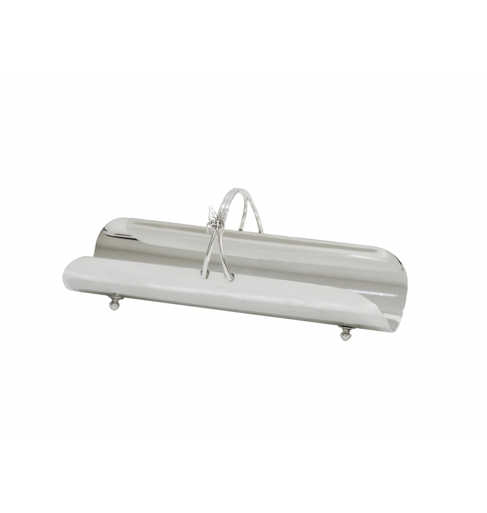 Porta toalha de prata retangular borboleta 