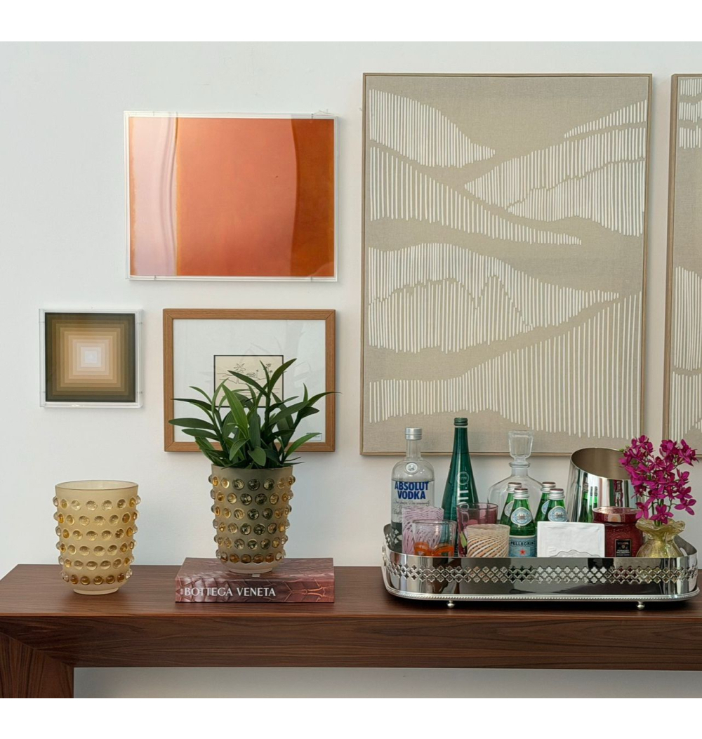 Quadro canva relevo linhas offwhite 