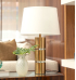 Abajur metal dourado detalhe vidro 
