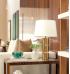 Abajur metal dourado detalhe vidro 