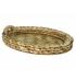 Bandeja palha natural oval com alças 