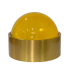 Caixa redonda cristal amarelo base metal dourado 