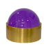 Caixa redonda cristal roxa base metal dourado 