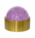 Caixa redonda cristal lilás base metal dourado 