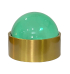 Caixa redonda cristal verde base metal dourado 
