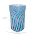 Copo de murano filigrana azul e rosa 