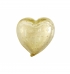 Coração murano transparente com ouro