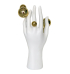 Escultura mão resina branco bolas douradas 