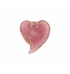Mini centro murano coração rosa chiclete com ouro