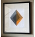Quadro losango azul e amarelo Paula Kadunc 