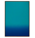 Quadro tela degradê azul turquesa moldura imbuia