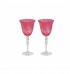 Set 2 taças vidro G pink oslo para vinho 320ml