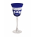 Taça cristal azul royal lapidado