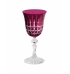 Taça de cristal framboesa lapidado
