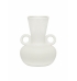 Vaso cerâmica bojudo com pequenas alças branco