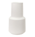 Vaso cerâmica branco alto textura linhas