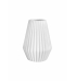 Vaso cerâmica cônico branco plissado P