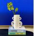 Vaso cerâmica fosca branco alças 